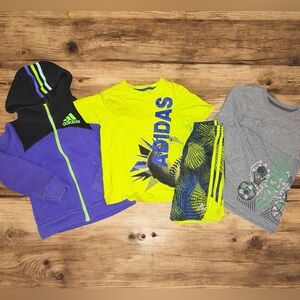 Adidas boys size 4 Bundle!!! Shirt, shorts, sweatshirts and half sleeve top